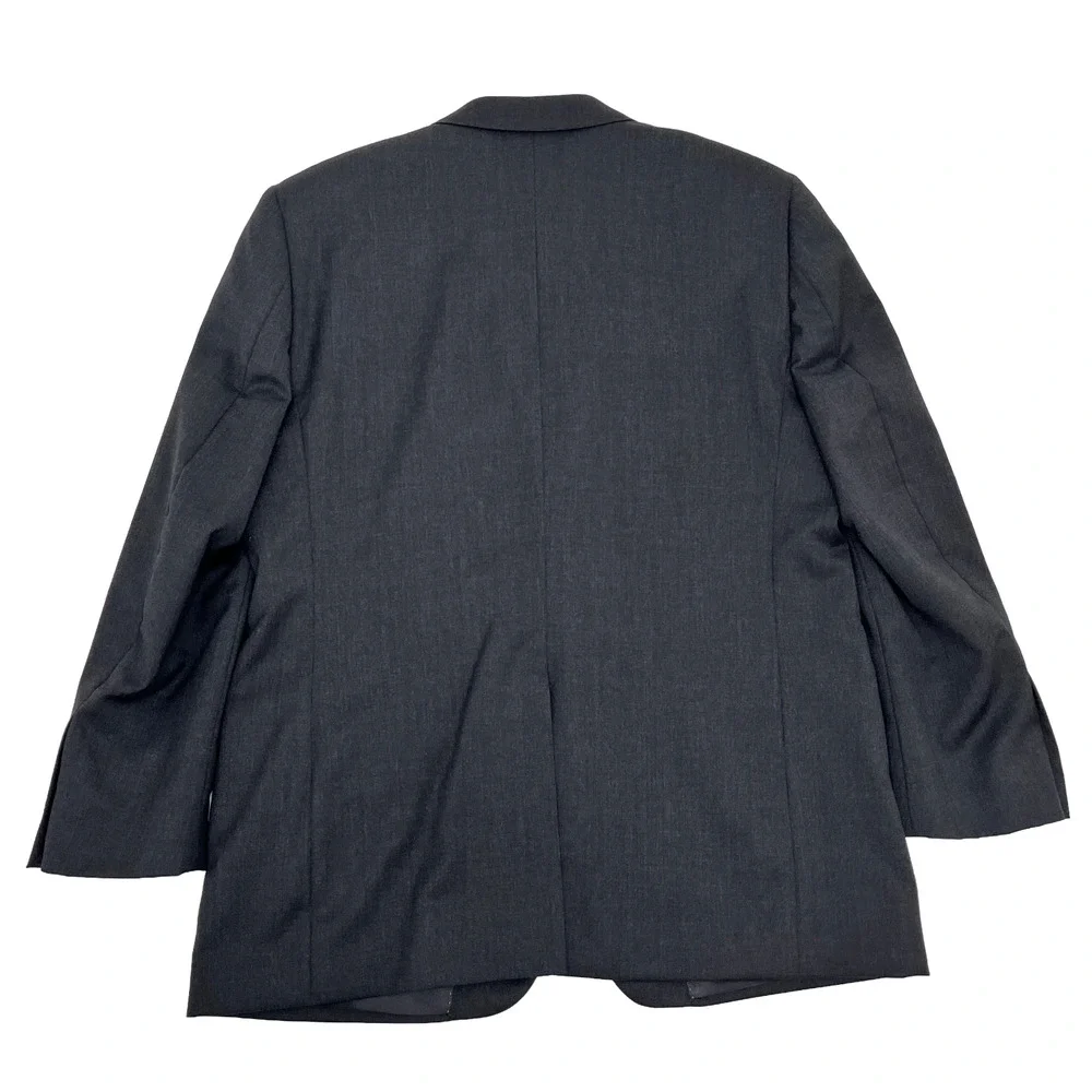 Joseph & Feiss Gold‎ Mens 44R Blazer Jacket Black Charcoal Wool Long Sleeve